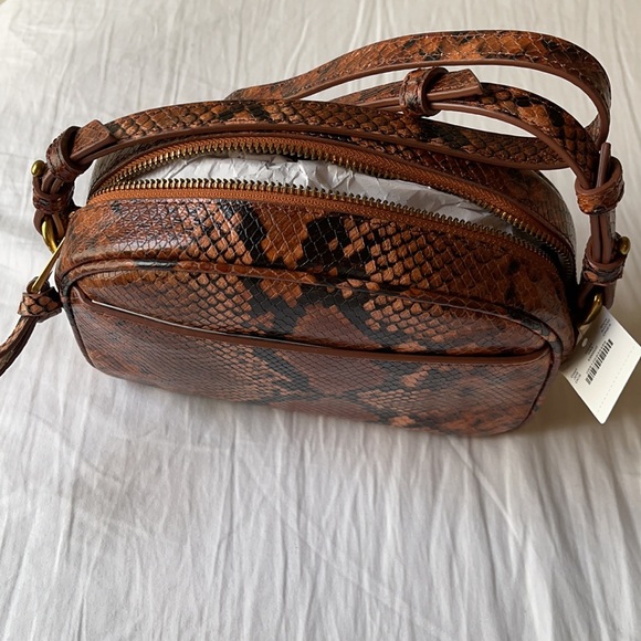 Devon snake-print leather bag w/ detachable strap - Picture 9 of 9